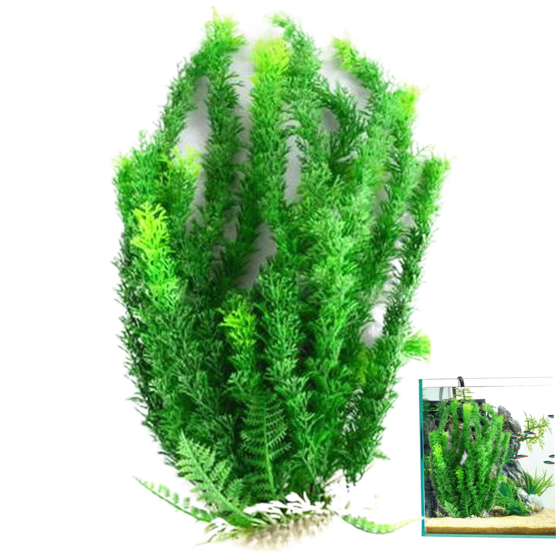 CAKEEYUM Aquarium Plants 18.5x4 Large Fish Tank Plants Realistic Artificial Aquatic DIY-Friendly Low Maintenance Fish Tank Decorations Aquarium, Aquatic