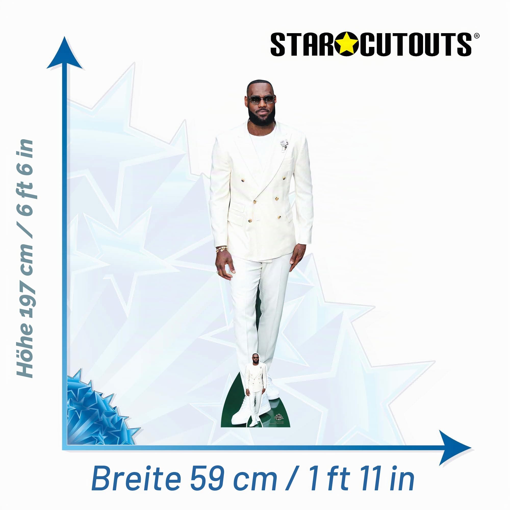 Star Cutouts CS1151 Lebron James Pappaufsteller in Lebensgröße, Höhe 197 cm, mit Mini