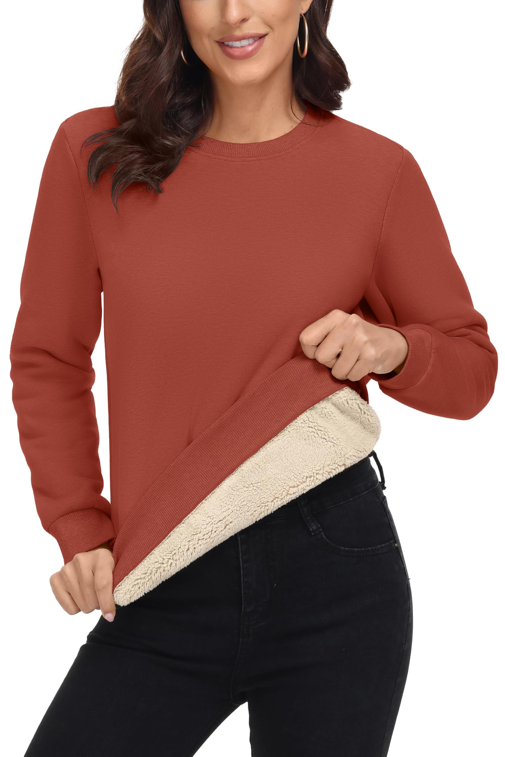 MAGCOMSEN Women's Sherpa Lined Sweatshirt