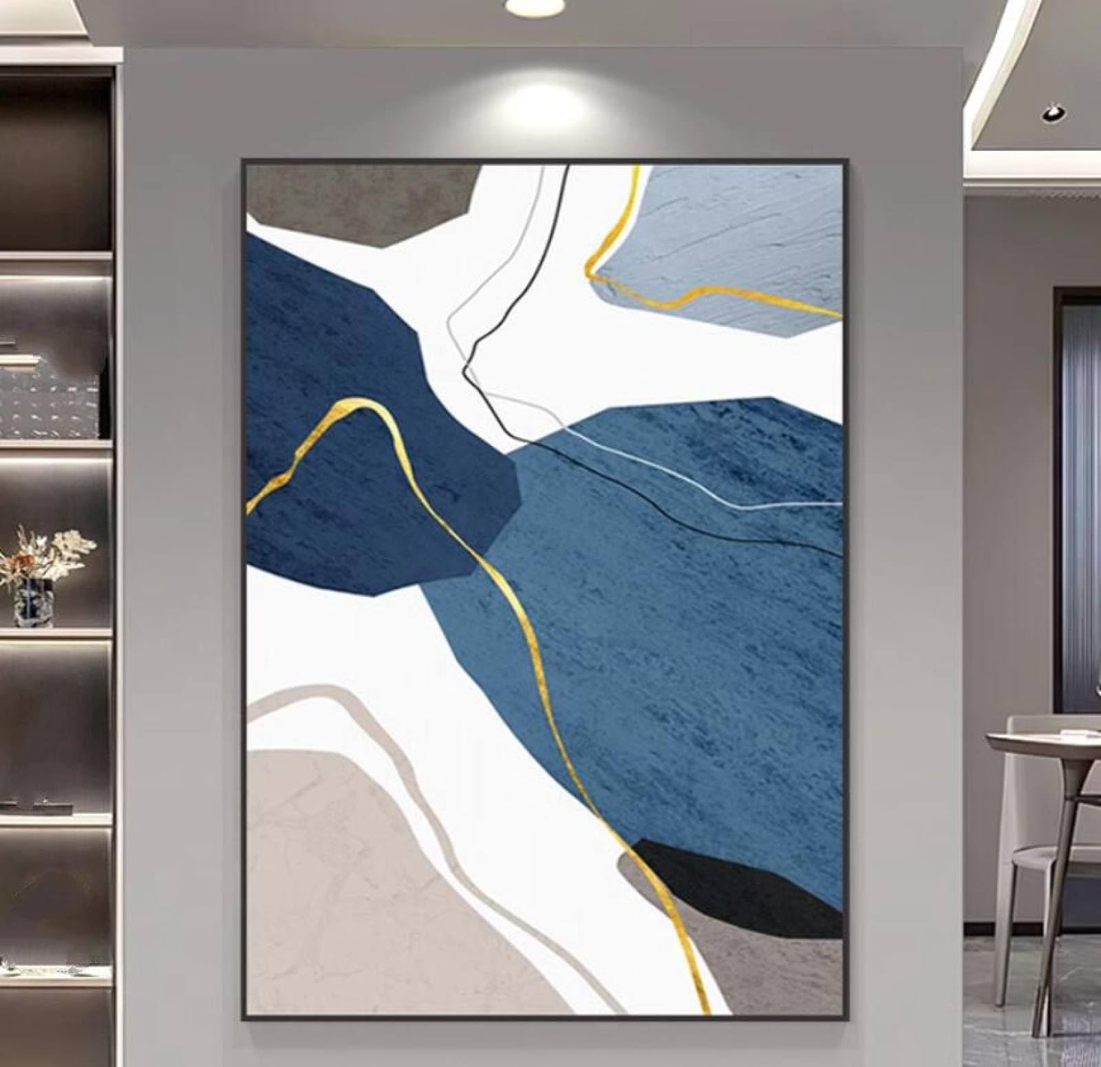 Peinture à l'huile texturée à la main en grand format pour décoration murale de salon