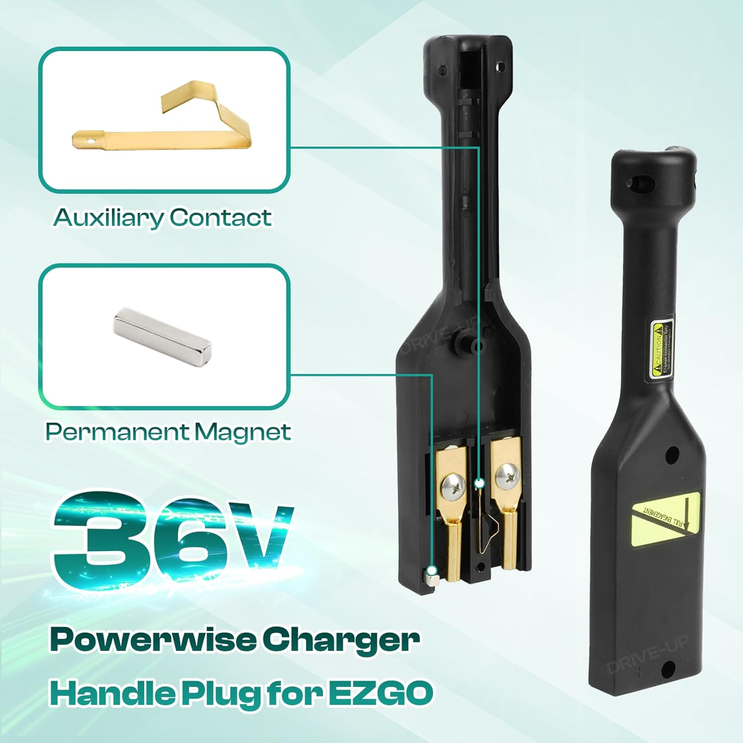 DRIVE UP EZGO TXT Medalist 36V PowerWise Charger Receptacle and W/Handle Plug, EZGO Charger Receptacle Fits EZGO TXT 1996-Up Electric Golf Cart, 73345-G01, 73063-G01