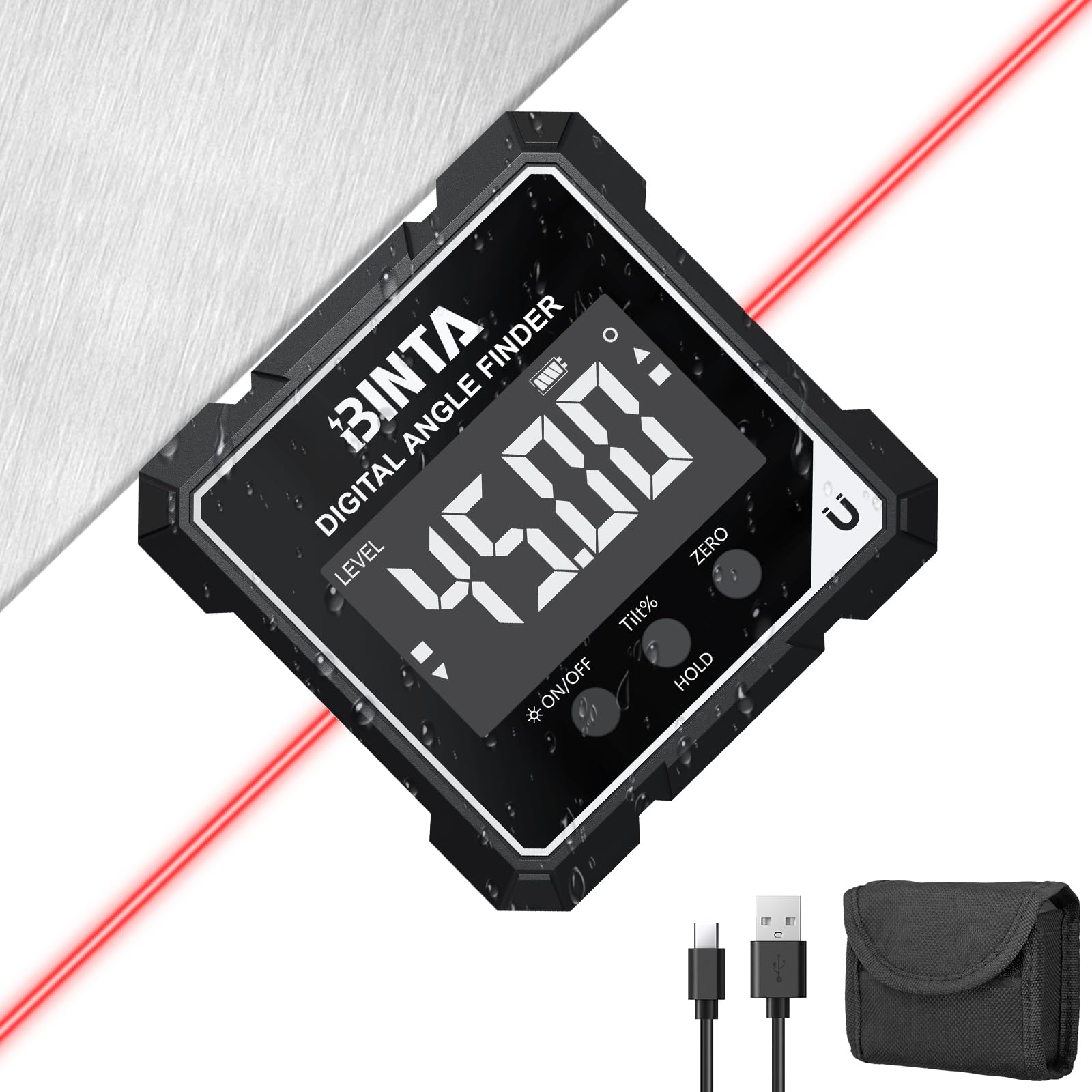 BINTA Digital Angle Finder - Laser & Magnet -10 BINTA Digital Angle Finder - Laser & Magnet -10