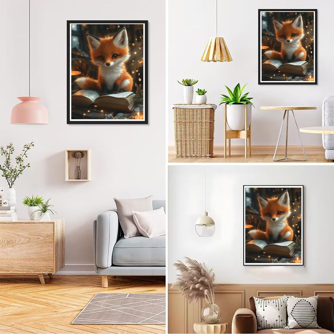 Fuchs Diamond Painting Groß XXL 100x130cm für Bastelset Kinder ab 6 Jahre, 5D Diamond Painting Bücher Neuheiten, DIY Diamant Mosaik Bastelset Erwachsene, Daiments Malerei Stickerei Festival Deko S-665