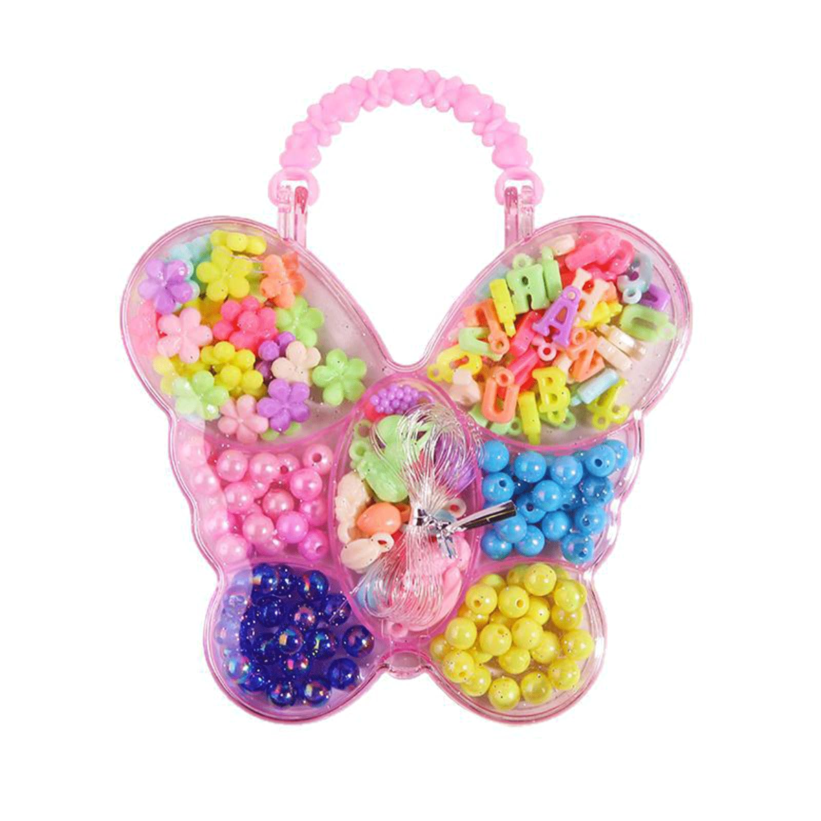 Canollo Armbänder Selber Machen, 150 Stück Bunte Perlen Set, Perlen zum Auffädeln Kinder Schmuck, Bastelset Kinder ab 6 Jahr DIY Perlen zum Auffädeln, DIY Bracelet Making Basteln für Mädchen