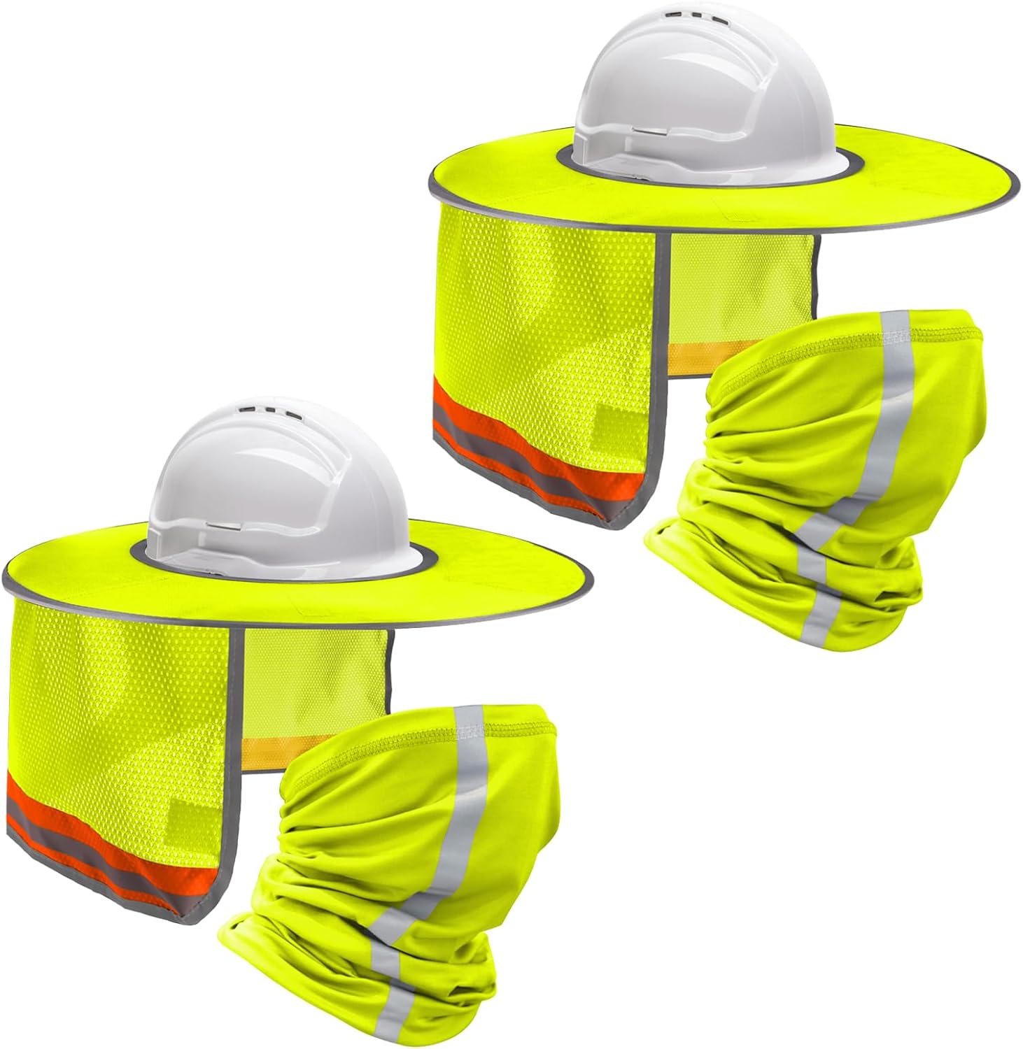 4 Pcs Full Brim Hard Hat Sun Shade Mesh Neck Sun Block Protection Bandana Headband Hard Hat Accessories with Reflective Strap