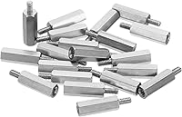 Vista 8 de PATIKIL M2x9mm+0.157 in Macho-Hembra Hex Standoff, paquete de 20 tornillos de acero inoxidable para placas base, cajas de computadora, placas