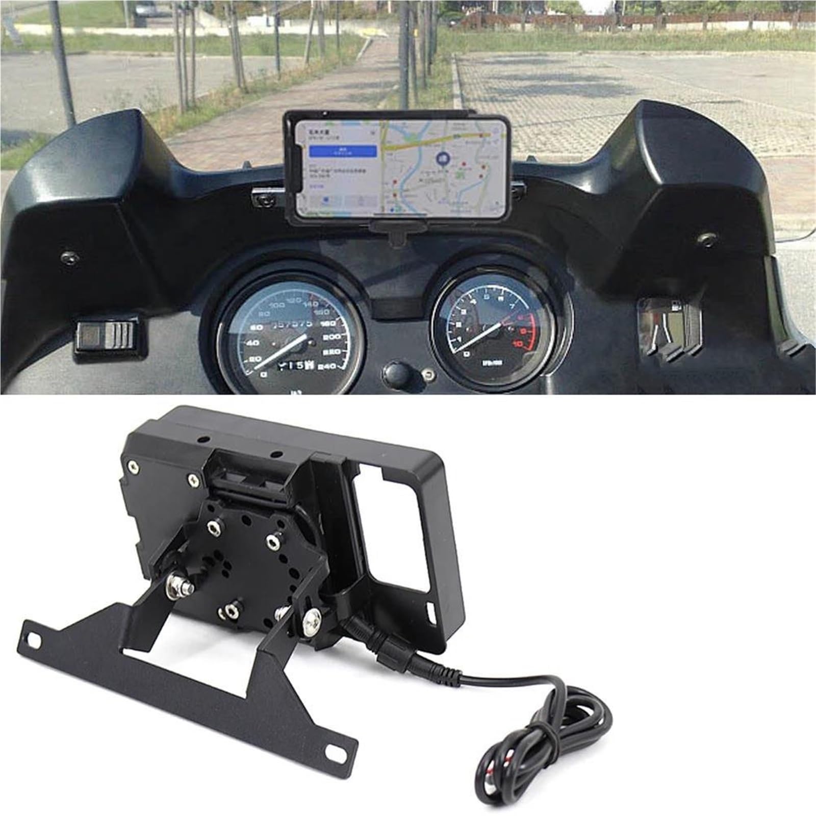 Genérico Soporte De Placa Navegación GPS Motocicleta para R850RT R1150RT, Extensión para Manillar Teléfono Móvil Golpes Teléfono Soporte Placa(Negro 3)