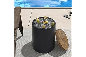 Outdoor Multifunctional Cooler Bar Table, Patio Ice Cooler Stand