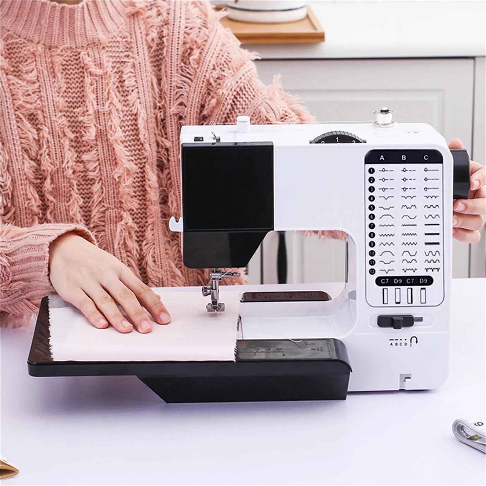 Materiales de Costura, Mini Máquina De Coser Con Luz LED