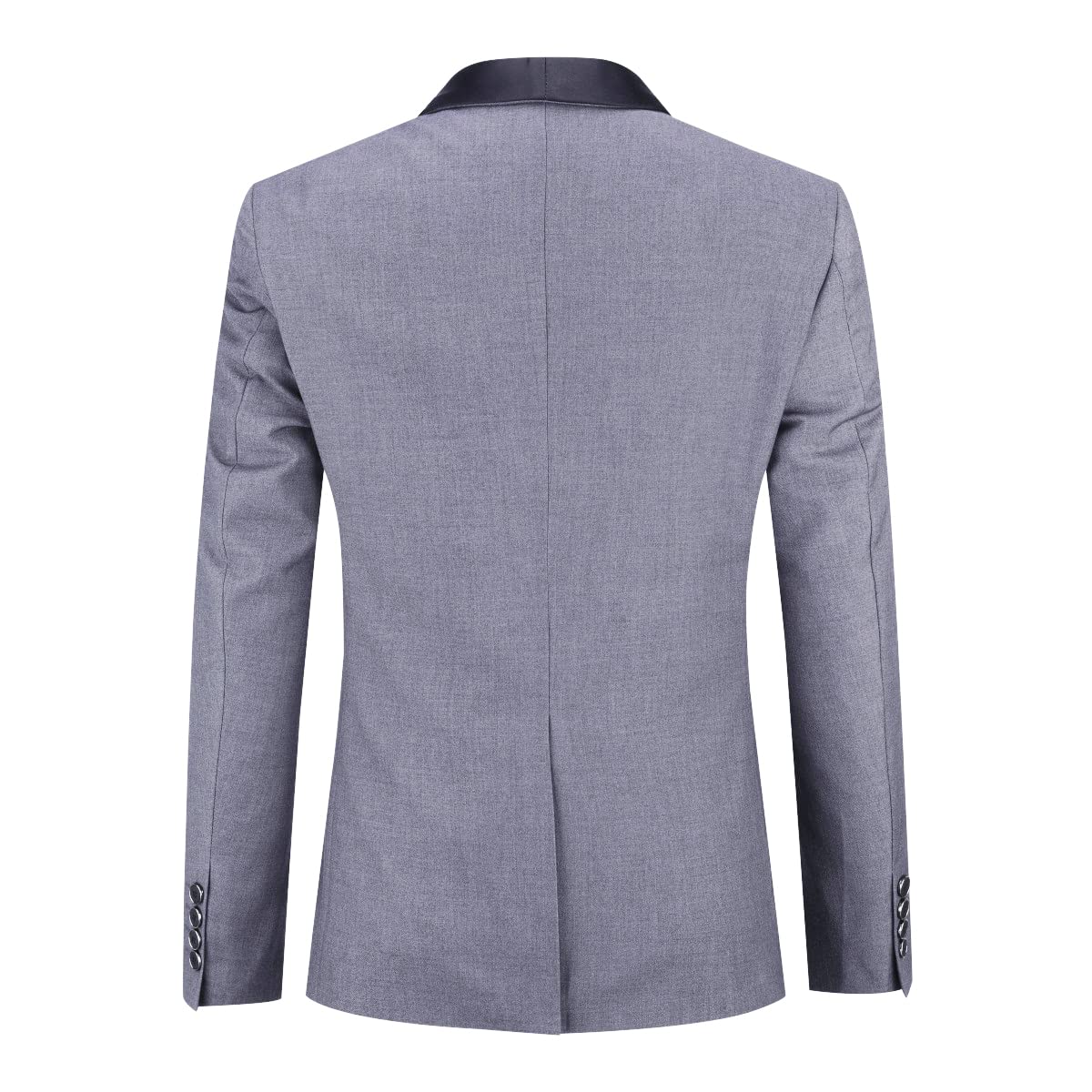 Sliktaa Trajes para hombre, 3 piezas, ajuste delgado, para boda, formal, traje de cena, color negro, con un botón, solapa con muescas