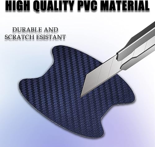 Miniatura 5 de msyuusr 4 calcomanías para manija de puerta de automóvil, fibra de carbono, antiarañazos, protector de taza de puerta de automóvil, película