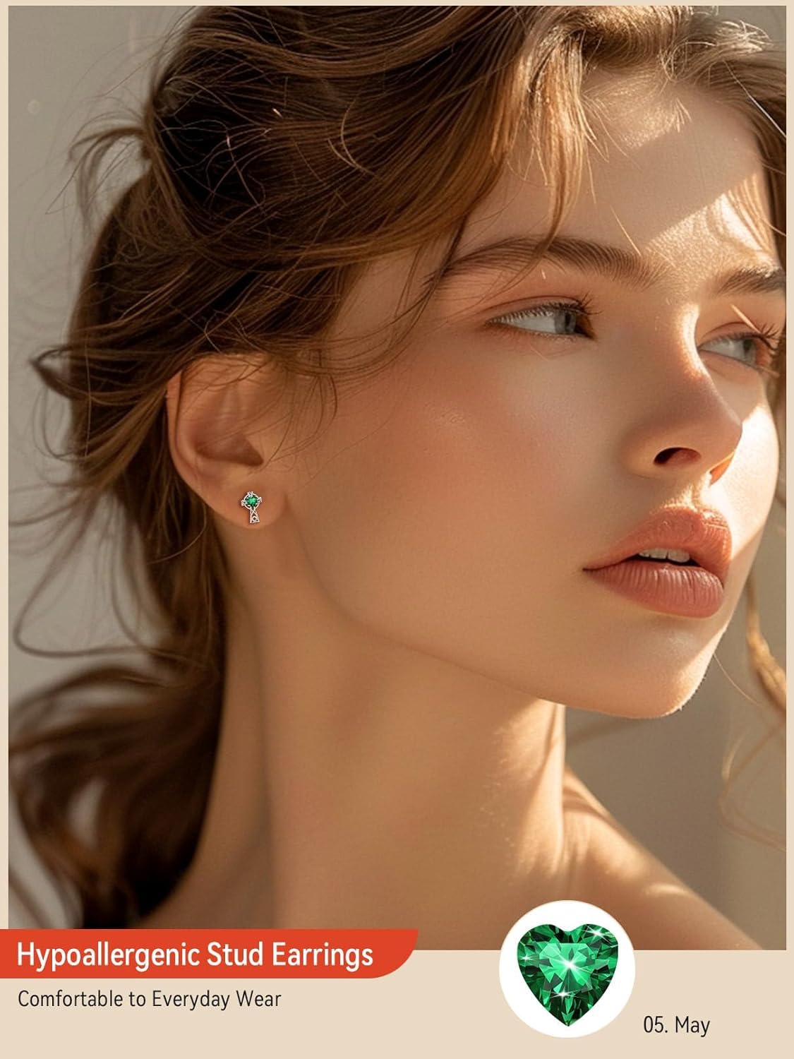 FaithHeart 925 Sterling Silver Birthstone Earrings for Women, Dainty Heart/Princess Cut/Celtic Knot/Cross Birthstone Stud Earrings for Women Pure Silver Birthstone Jewelry Gifts for Mom Daughter Wife
