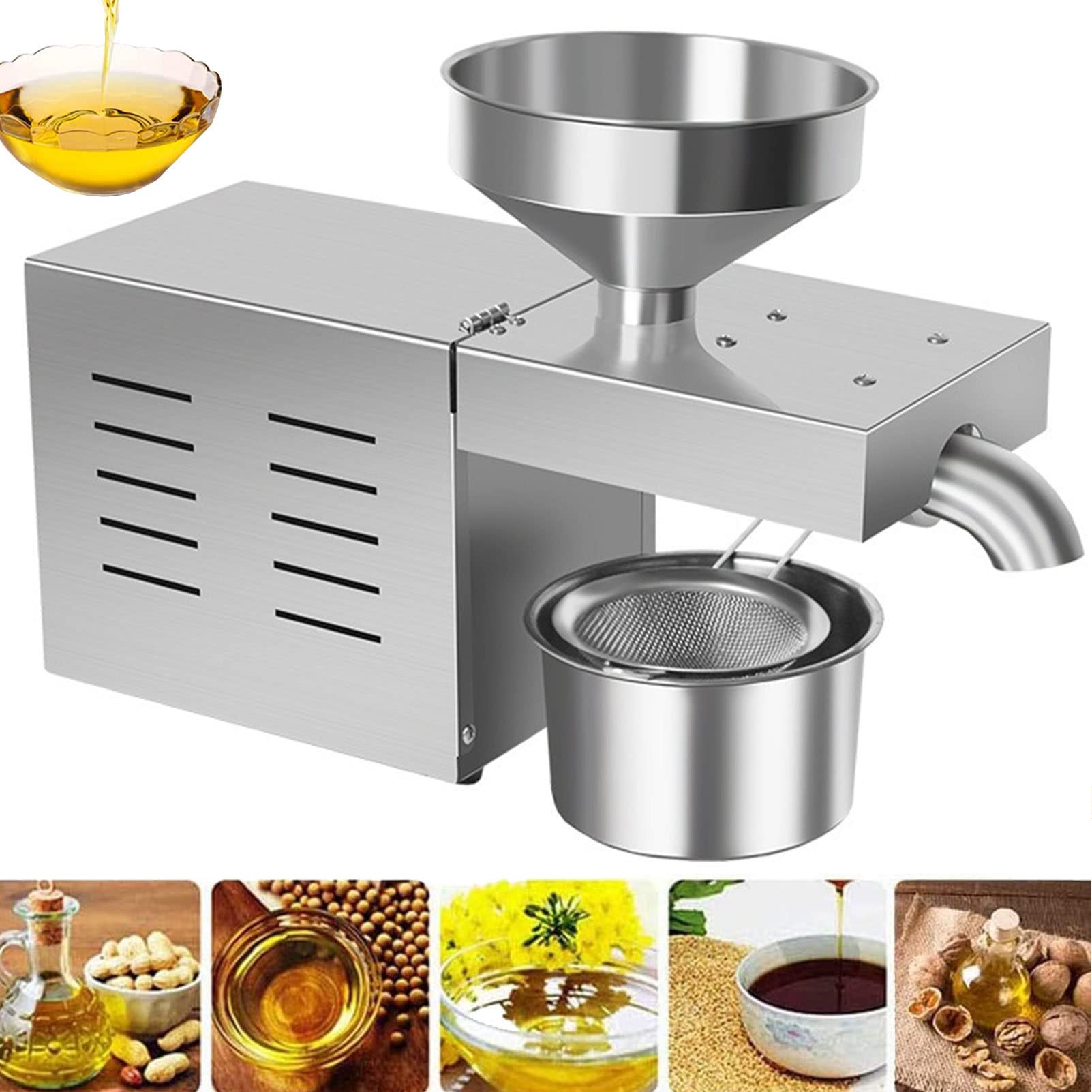 MYUYEE Commerical Automatic Oil Press Machine Stainless Steel Oil Extractor Expeller Home Oil Press Machine Intelligent Control