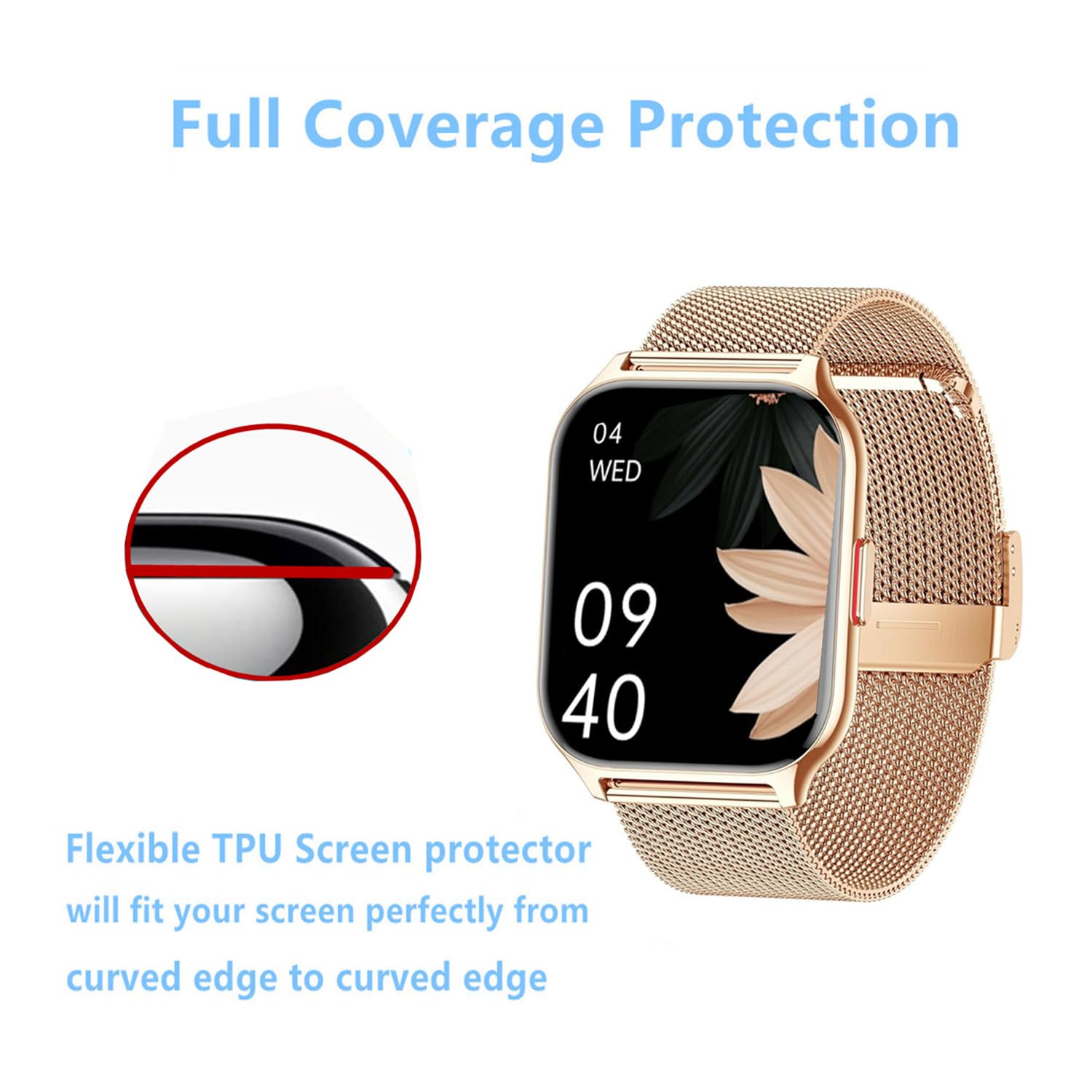 Pellicola Protettiva TPU Per Smartwatch P95 – 6 Pezzi, Alta Definizione, Auto-Riparante, Copertura Totale, Compatibile Con ZOSKVEE P95 E Popglory