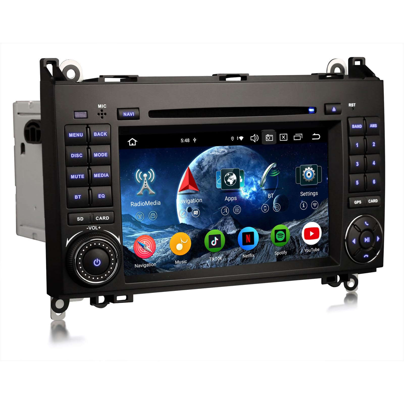 Erisin 7 Zoll Android 16 Autoradio Bluetooth für Mercedes A/B-Klasse W169 W245 Viano Vito W639 VW Crafter GPS Navigation CarPlay Android Auto WiFi 4G DSP DAB+ RDS CD Player DVD Canbus 8-Kern 4GB+64GB