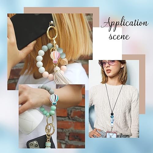 Miniatura 6 de SUNNYCLUE 1 caja de cuentas de silicona coloridas de doble cara con temática de parque de atracciones sueltas espaciadoras centrales de cuentas