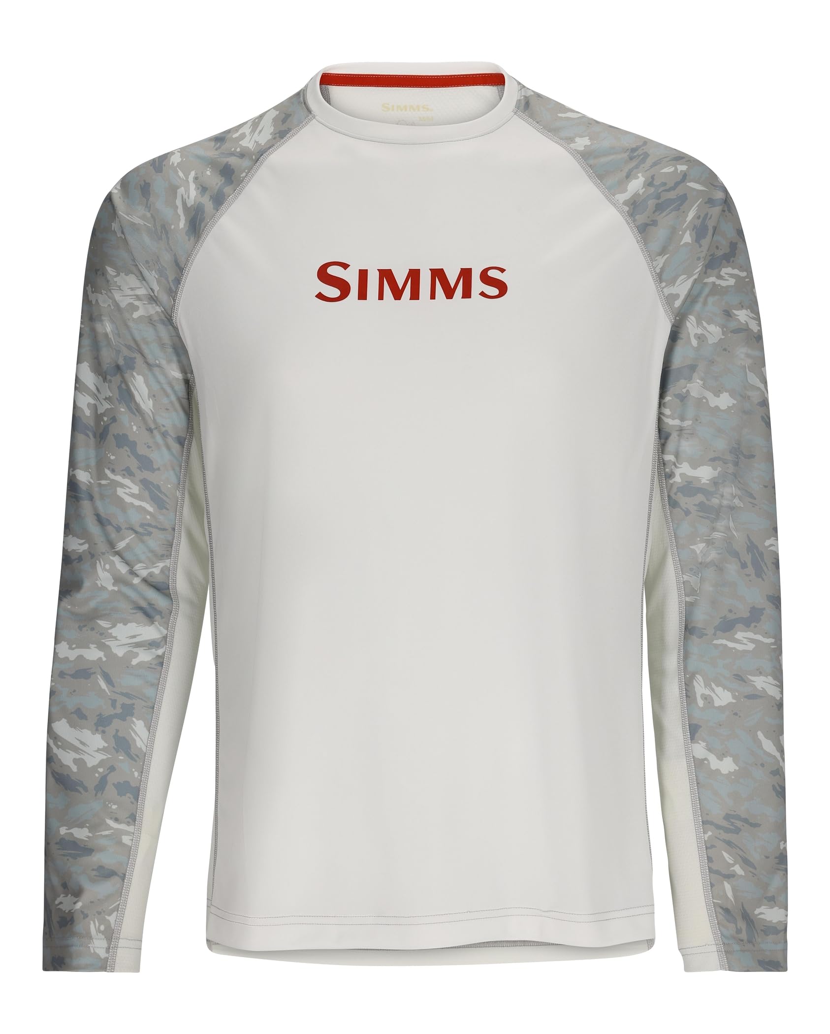 Simms Men's White/Ghost Camo Sterling Challenger Solar Crew Xxl