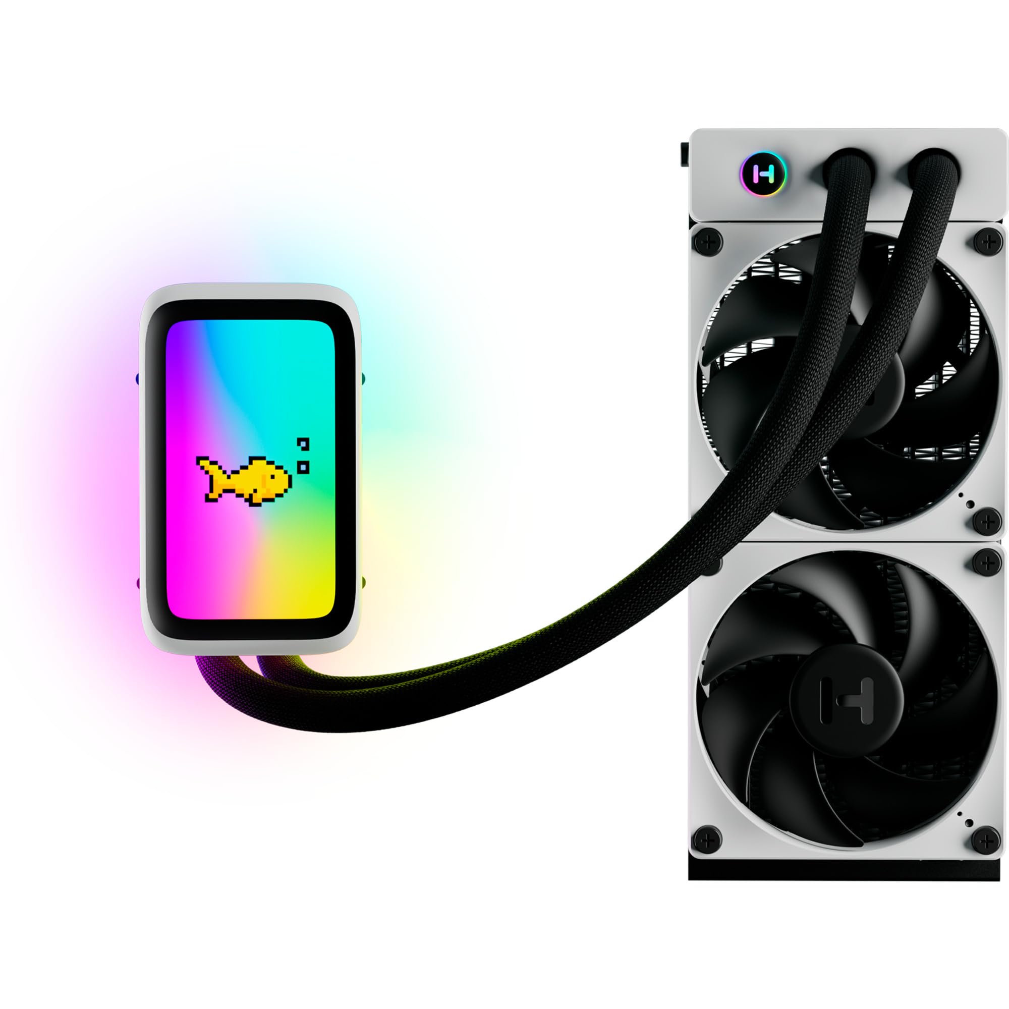 Hyte THICC Q60 Refroidisseur liquide pour processeur LCD 240 mm Blanc/noir