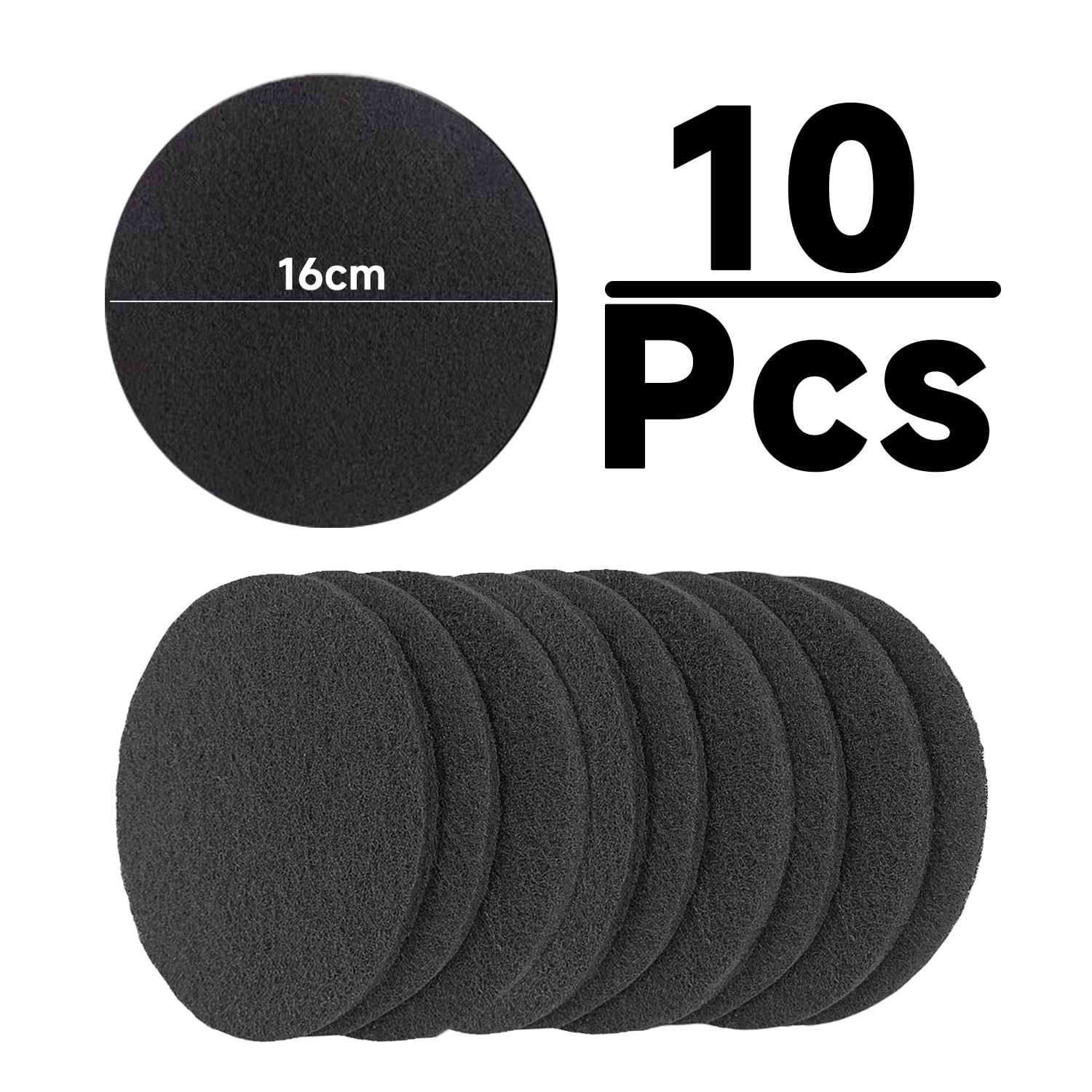 10 Piezas De Algodón De Filtro Redondo, Filtro De Carbono Activado, Accesorios De Cubo De Compost De Cocina, Reemplazo De Algodón De Filtro.
