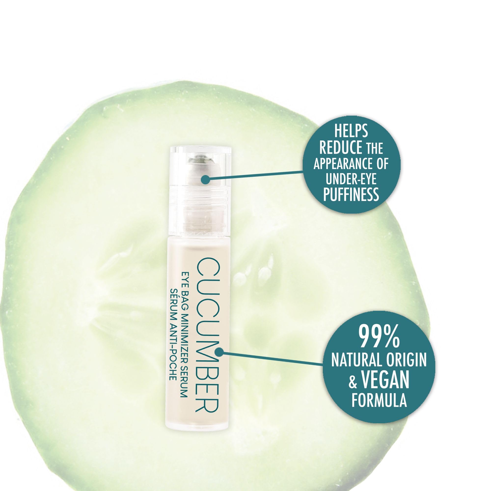 L'Action Paris Eye Bag Minimiser Serum, Natural Eye Serum with Cucumber Extract for Under-Eye Puffiness - Image 2