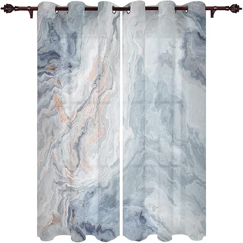 Miniatura 2 de Curtains Panels for Living Room Abstract Agate Modern Luxurious Summer Window Curtains Light Filtering Grommet Top Drapes for Bedroom Sliding Glass