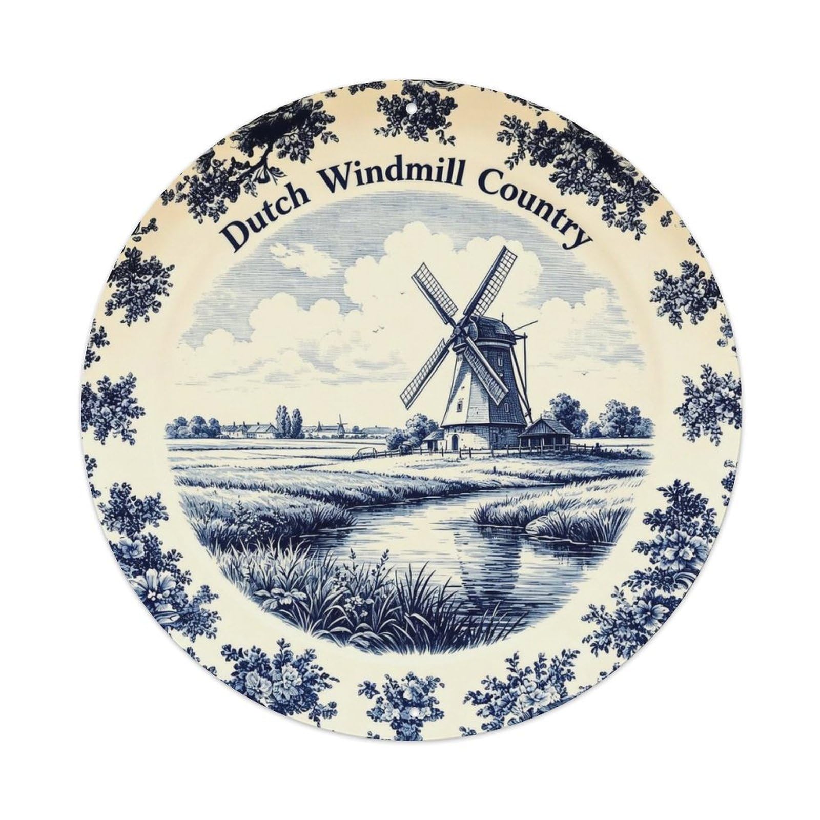 Dutch Windmill Country Metal Tin Sign Plaque