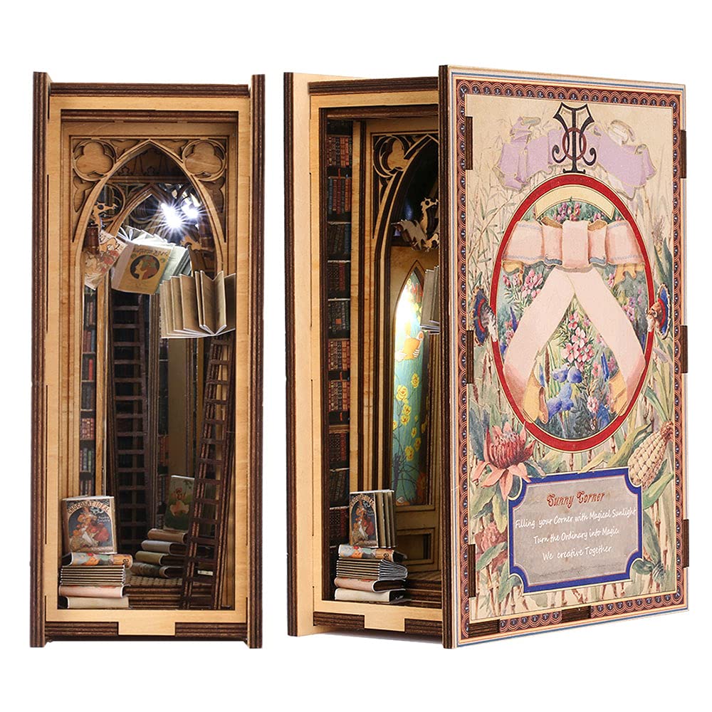 CUTEBEE DIY Book Nook Kit – Kit de Maison de poupées Miniatures avec Meubles et lumière LED, Serre-Livres d'art, Kits de modèles pour Adultes à Construire (The Secret Rhythm