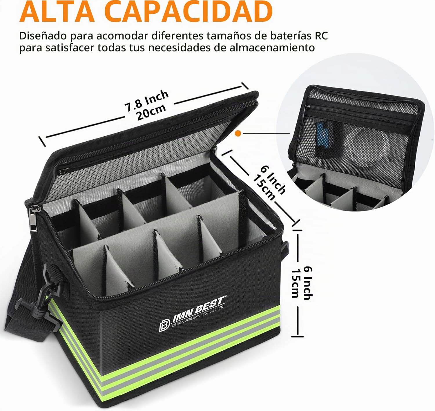 Bolsas de seguridad para baterías de litio Bolsas de seguridad ignífugas y antideflagrantes Ranuras de almacenamiento ajustables de gran capacidad para guardar y proteger baterías de litio