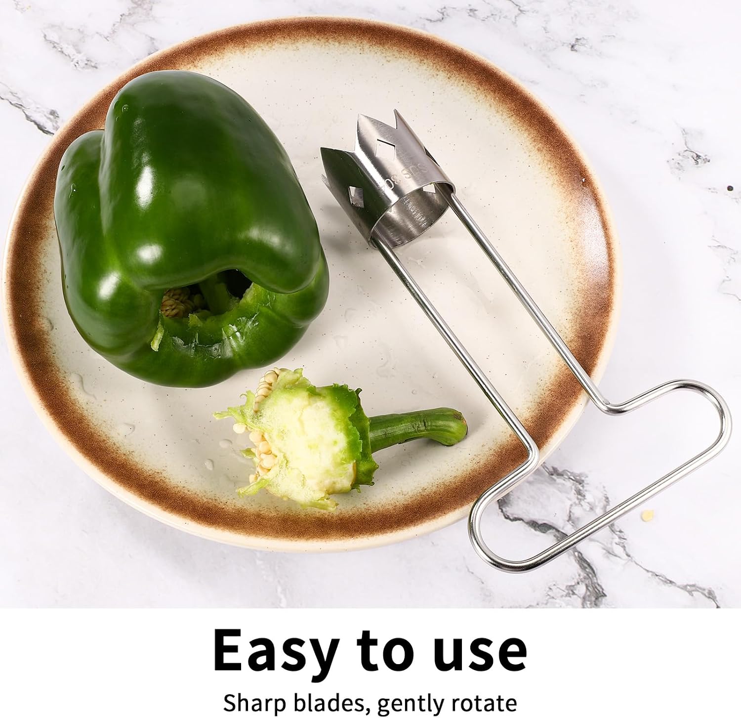 1pcs Red Bell Pepper Seed Corer, T Shaped Vegetable and Fruit Corer