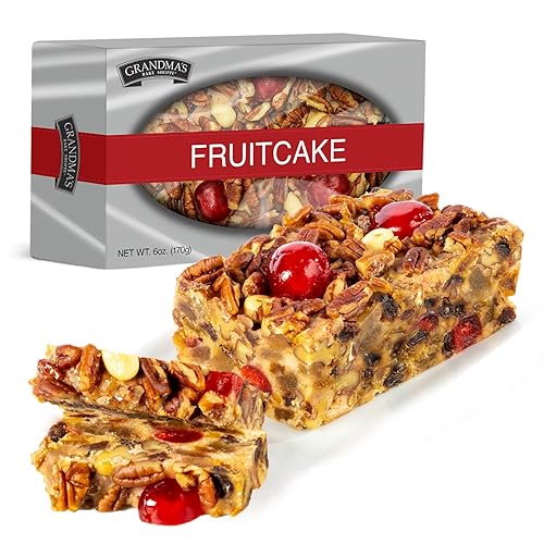 Beatrice Bakery Co. Pastel de frutas original, fruta y nueces a la antigua de la abuela recién hechas, marca, bourbon y ron Fruitcake, Est. 1917