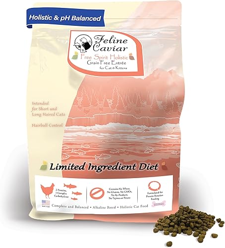 Comida seca para gatos con caviar felino, libre de espíritu pollo y salmón, ingrediente holístico limitado, sin granos, comida seca para gatos, de