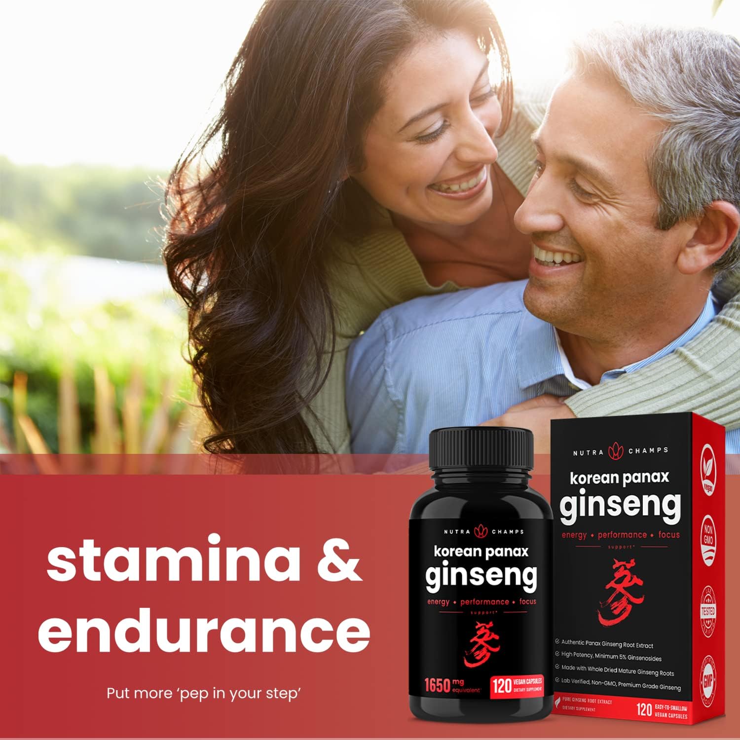 NutraChamps Korean Ginseng Capsules and Ashwagandha Capsules 2 Pack Bundle