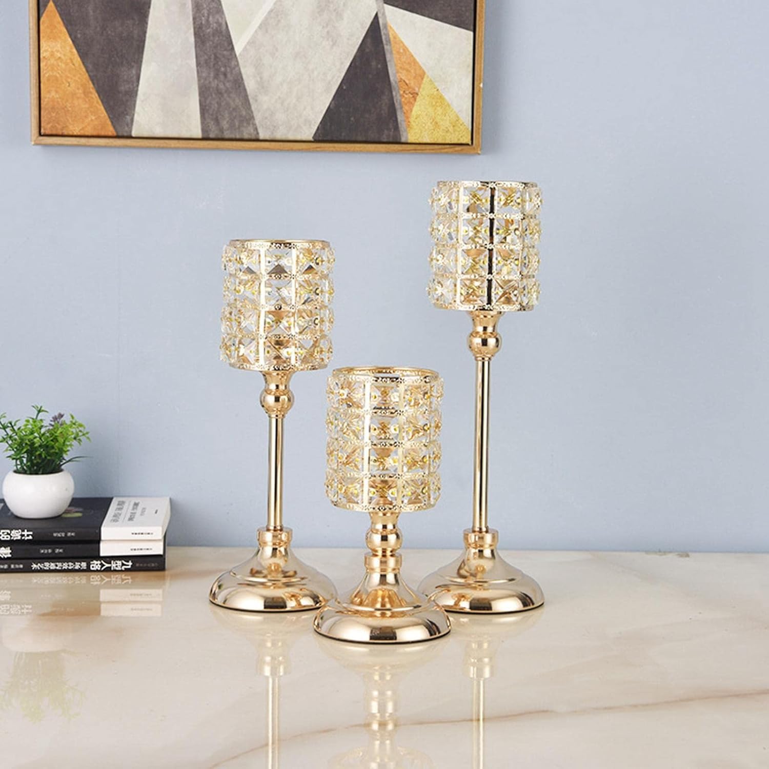 Buy LOSA Crystal Candle Holder Candelabra Party Centerpiece Candlestick