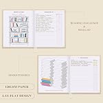 Lanpn Lecture du livre Journal pour les lecteurs de livres amoureux, 9.3" x 7.7", 158 Pages Linge Recover Book Tracker Journal avec 52 Critiques de livres, lecture Carnet Cadeaux de livres (Beige)