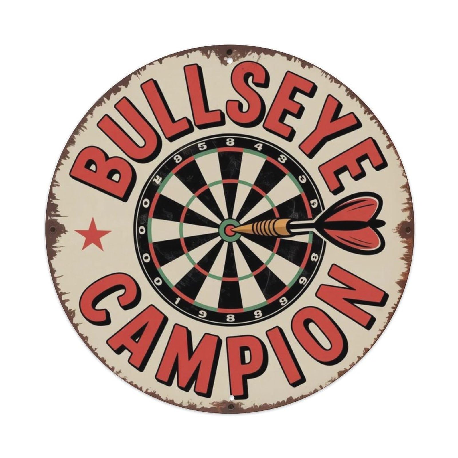 Darts Bullseye Metal Tin Sign Plaque