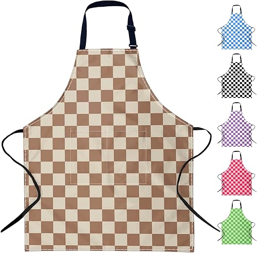 Miniatura 1 de Adjustable Neck Bib Apron with Pocket for Men Women, Waterproof Aprons Gifts for Kitchen Baking Chef Painting Gardening