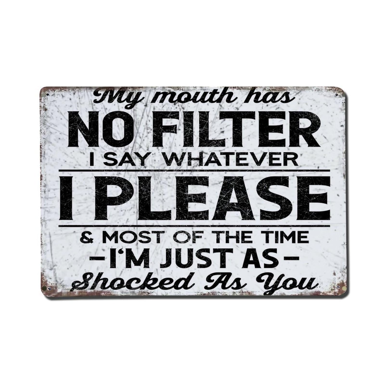 Jdfenggu Vintage My Mouth Has No Filter Retro Metal Tin Sign, Metal Poster For Bar, Home, Man Cave, Kitchen, Laundry Room Art Decor 8X12 Inch