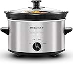 Elite Gourmet MST-275XS Electric Oval Slow Cooker, Adjustable Temp, Entrees, Sauces, Stews & Dips, Dishwasher Safe Glass Lid & Crock (2 Quart, Stainless Steel)