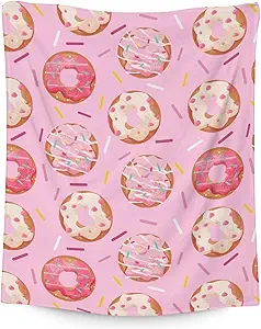 Girls Blanket - 60"x80" Cute Donut Throw Blanket Gifts for Kids & Adults - Pink Soft Fuzzy Doughnut Blanket for Bed, Couch & Living Room