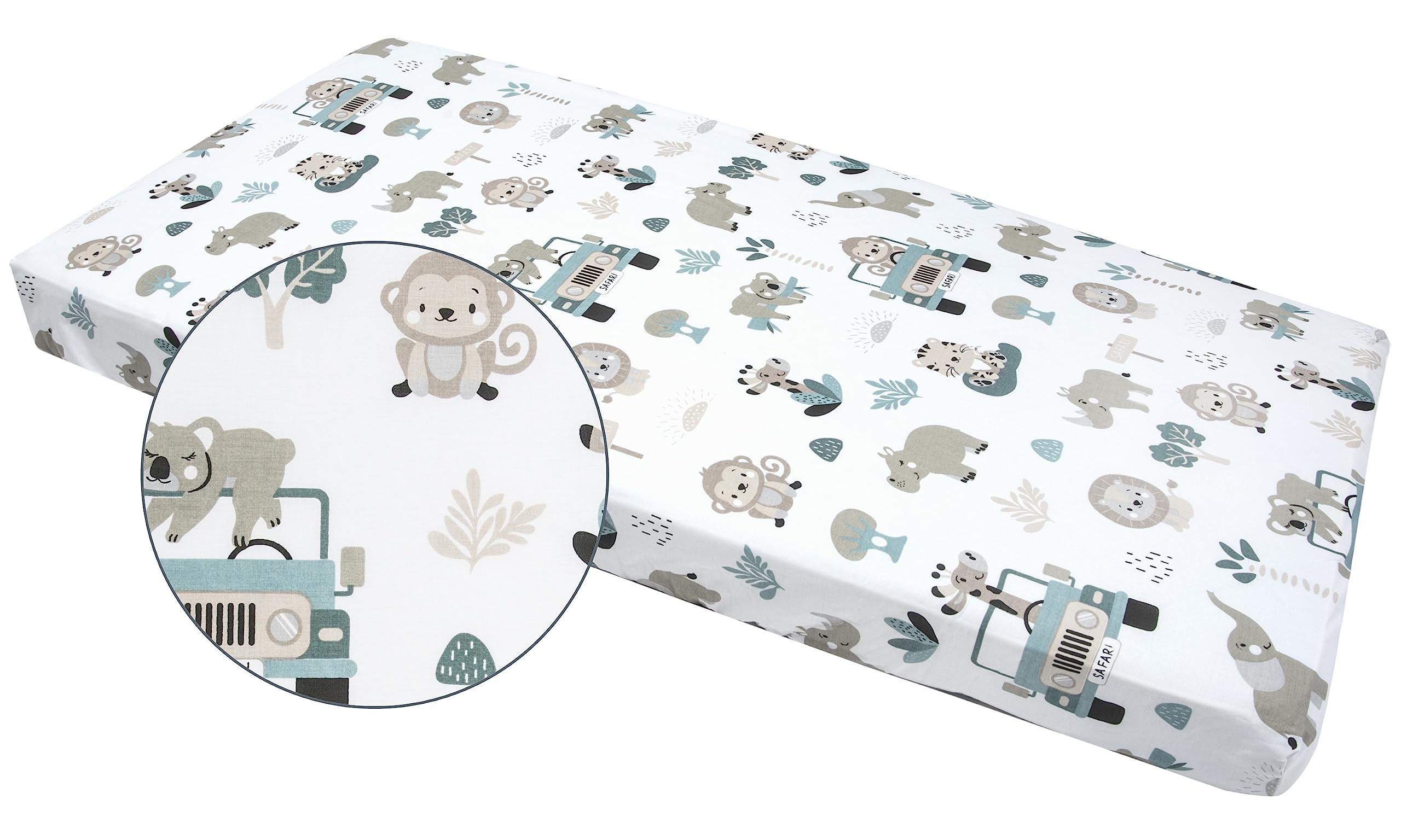 Medi Partners Baby Cot Bed Sheets 60 x 120 – 100% Cotton Fitted Sheet Cot Fitted Mattress Sheet for Baby Bed Sheets (Mint) - 4
