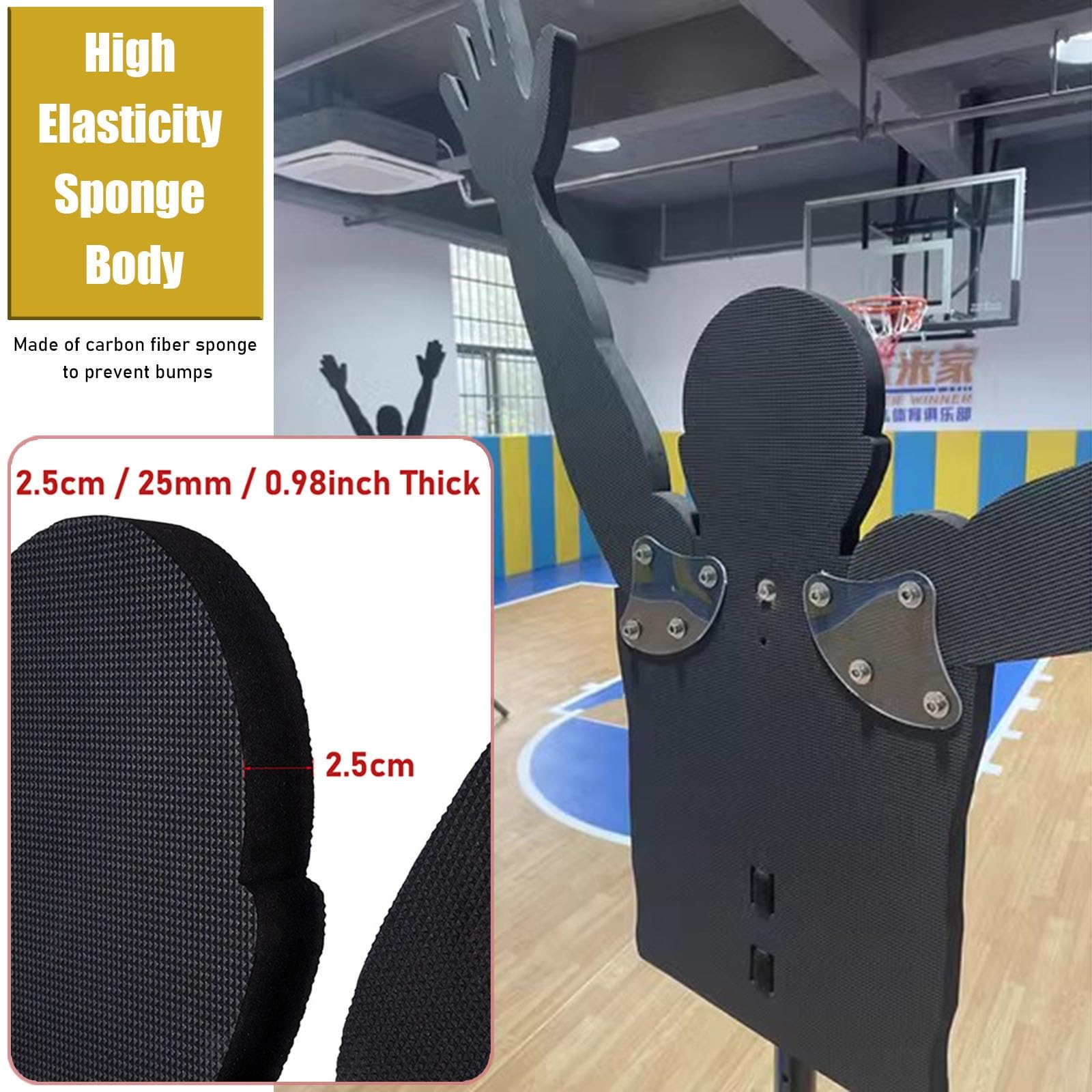 Manichino Difensivo per Basket Allenatore Di Tiro A Segno Libera Installazione Difensore Indossatrice Bracci E Altezza Regolabili Manichino Portatile Aiuto Per La Pratica Del Dribbling, Regali Per Mar