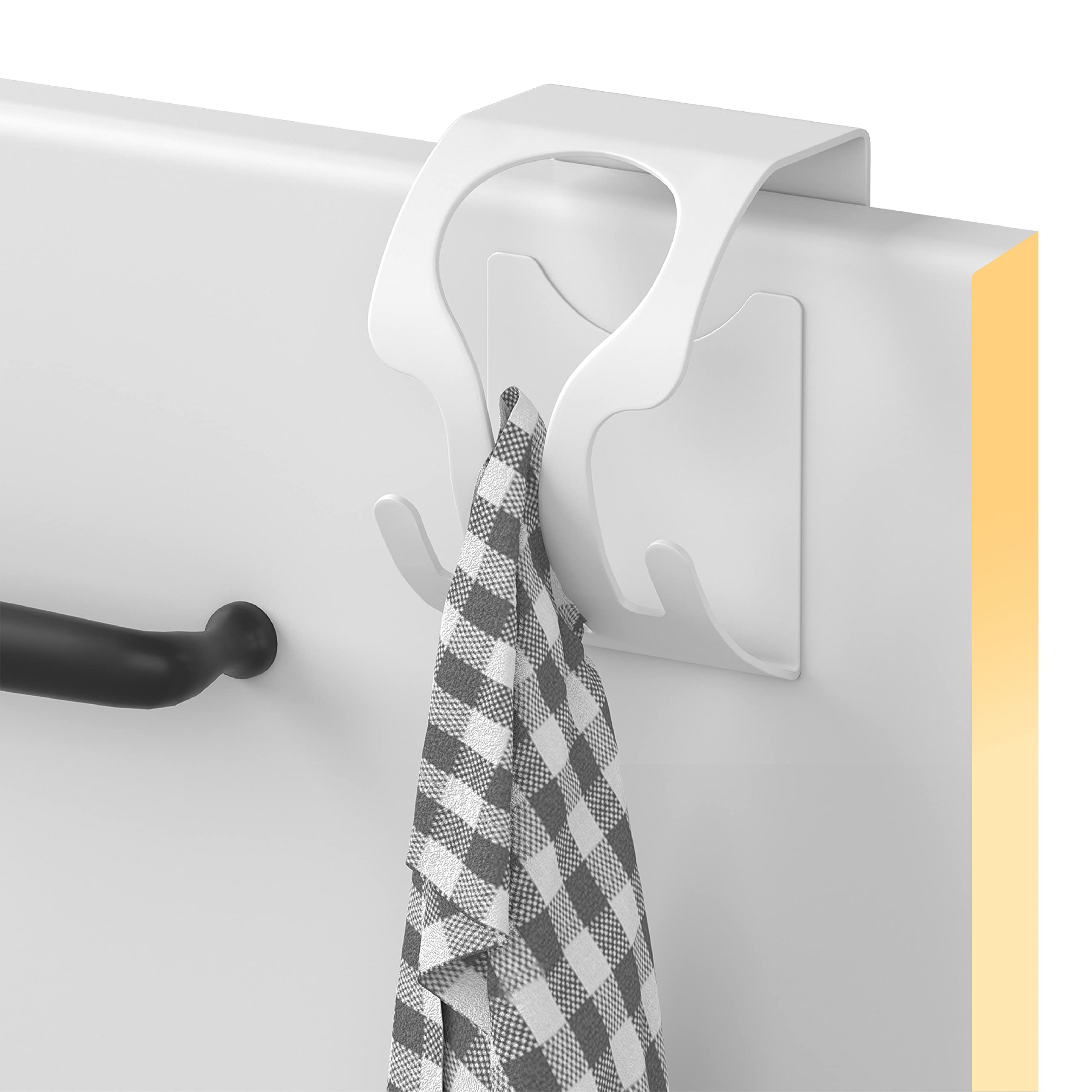 Mdcasa White Towel Clip For Tea Towels - Flexible Attachment I Tea-Towel Holder Without Drilling - Towel Holder Hanger