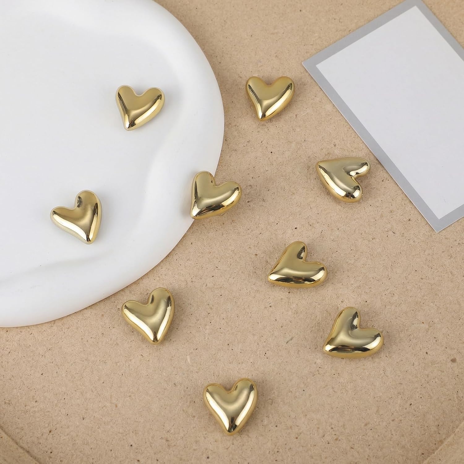 18 Pcs Heart Fridge Magnets for Refrigerator Locker Whiteboard Decor, Gold