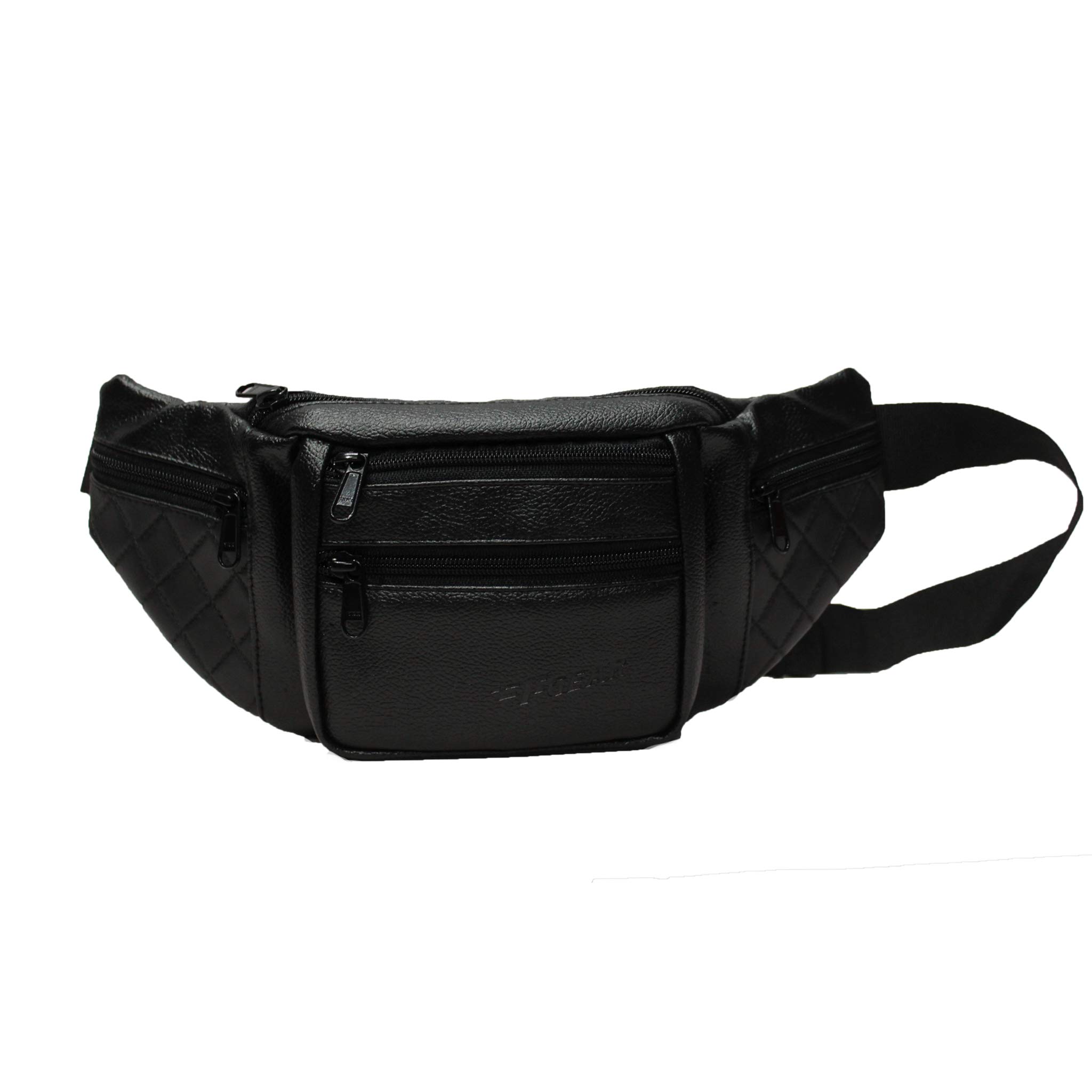 F Gear Czar Art Leather Black Sports Waist Bag (3677)
