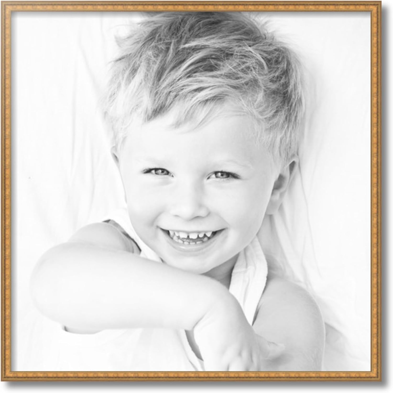 ArtToFrames 25x25 Inch Gold Picture Frame, This 0.75 Inch Custom Wood Poster Frame is Gold with Star, Great for Your Art or Photos - Comes with Economy Acrylic