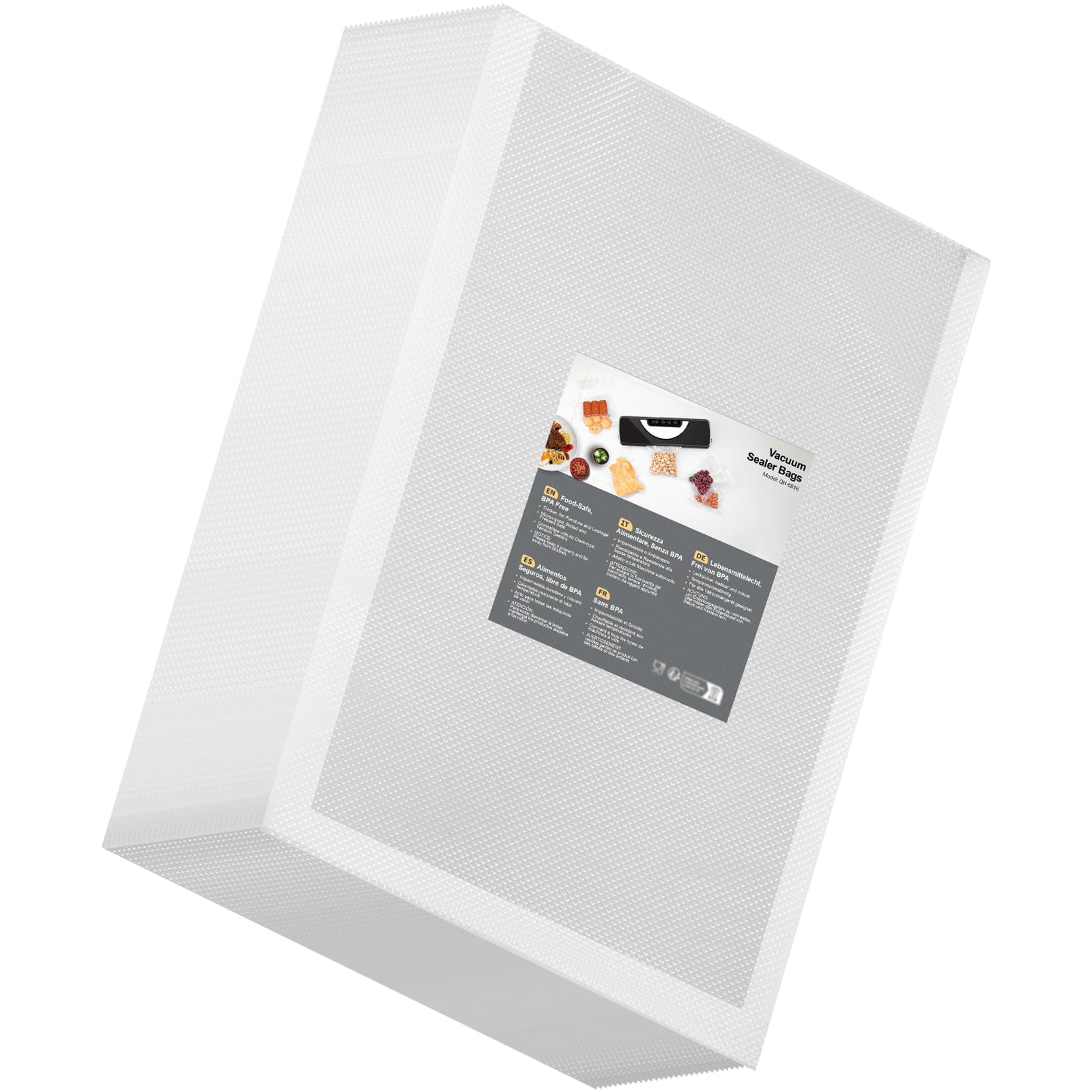 Worki Próżniowe do żywności 100 worków 28 x 40 cm, Profesjonalne Worki Foliowe do Zgrzewacza Próżniowego bez BPA, do Zamrażani/Sous Vide/świeżość, Mocne i Odporne na Rozerwanie