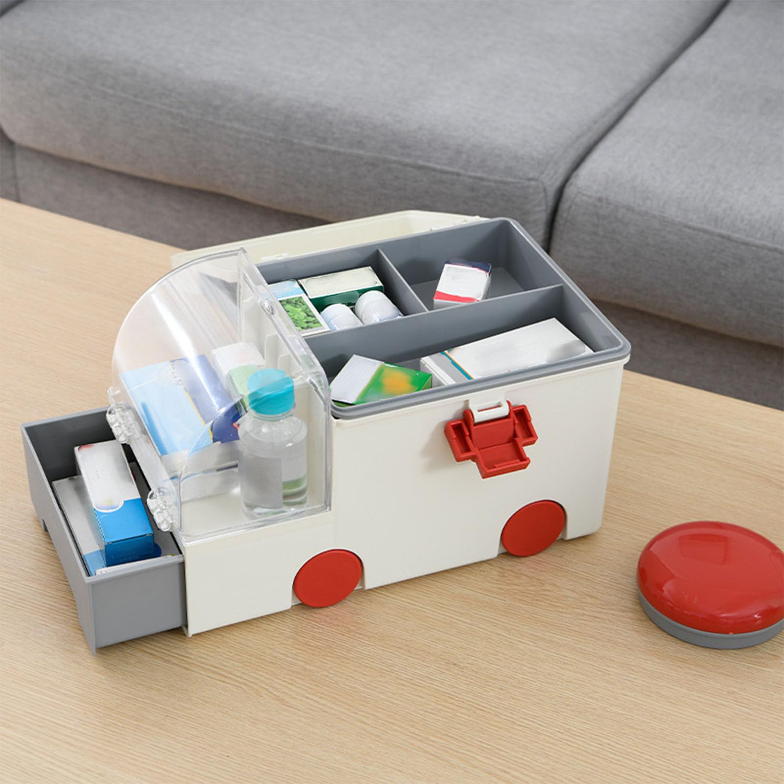 Scatola Medica Grande Capacità Portatile per Casa Kit Pronto Soccorso Ambulanza Stile Contenitore Organizzatore Farmaci Scatola Medica