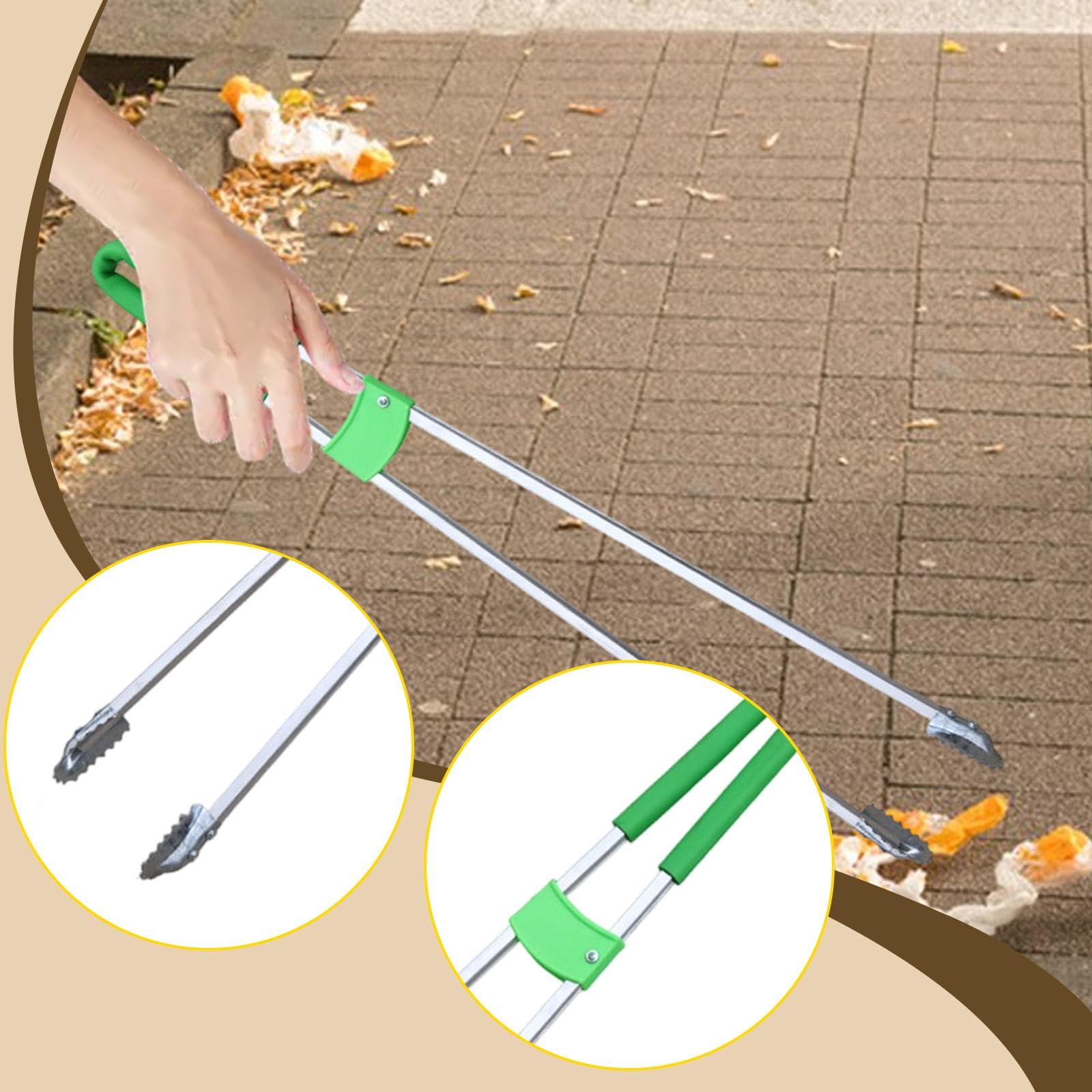 Greifer Werkzeug Abfallgreifer Greifzange Müllgreifer mit Langem Ergonomischem Stab Sicherem Greifkopf Und Festem Mechanismus für Senioren Gartenreini, Aluminiumstange