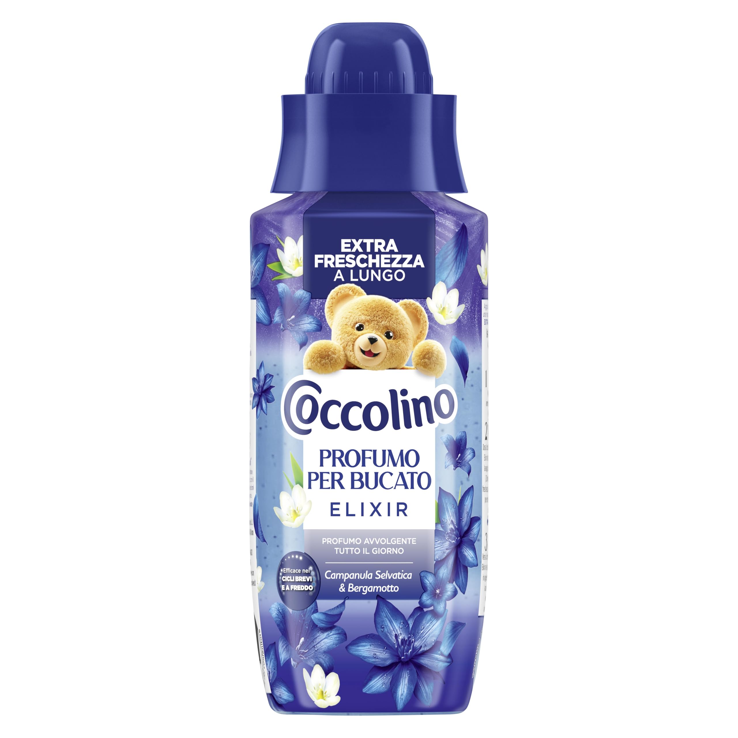 Coccolino Profumo per Bucato Campanula selvatica e bergamotto, Extra Freschezza a lungo. Efficace Anche a Freddo e nei Cicli Brevi, 12 x 342ml