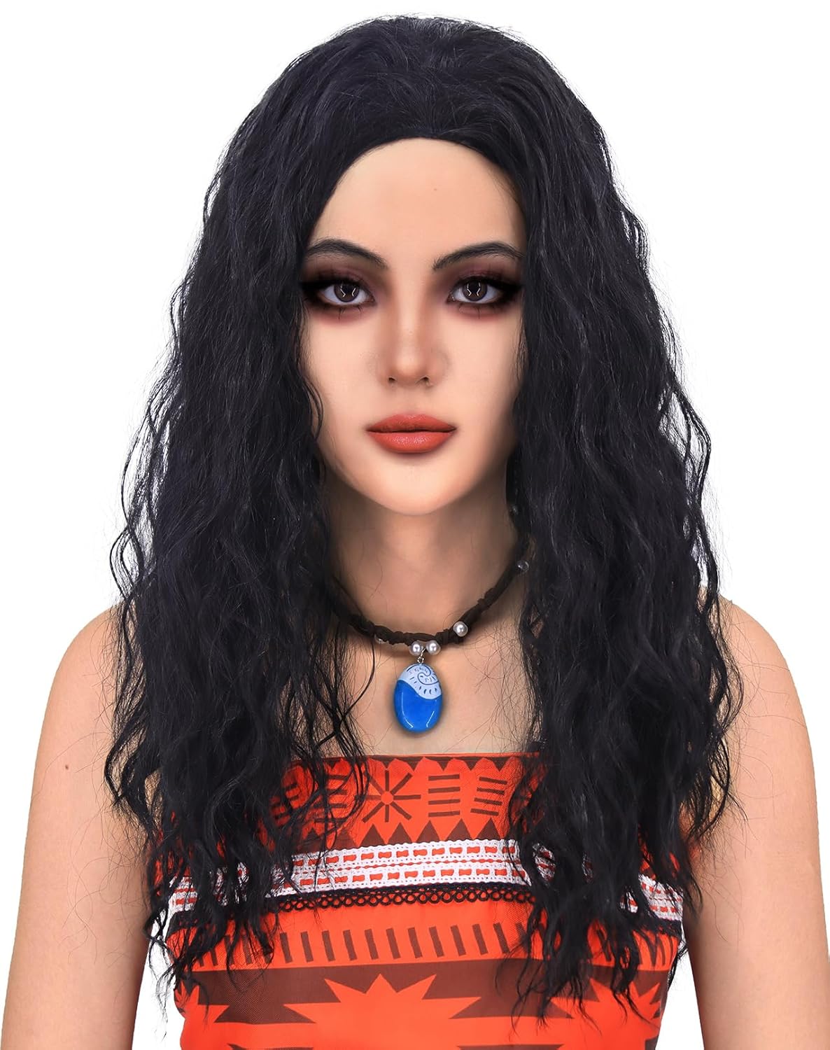 Black Curly Wigs for Ocean Princess Costume Women Long Black Wig Natural Cute Soft Wigs for Halloween Costume Party SL043BK